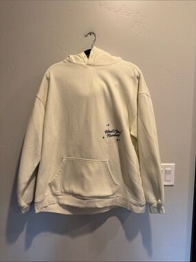 Women's Cream Hoodie Sweatshirt with 'What's Your Number?' Print
